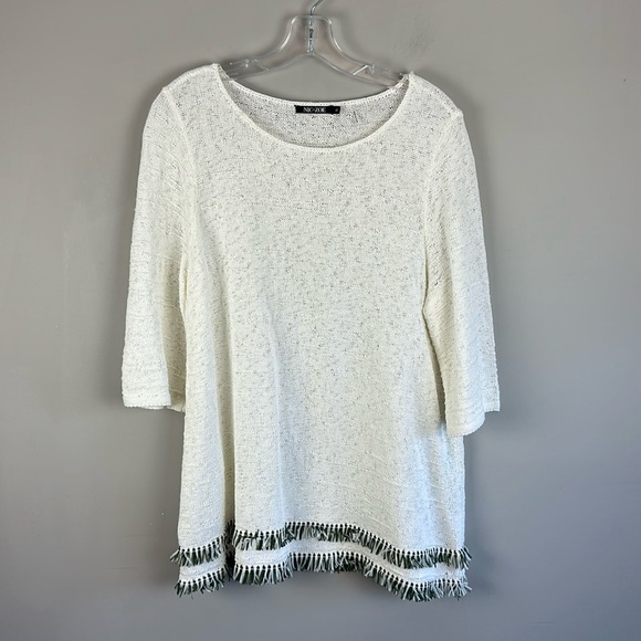 Nic+Zoe Fringe Hem Sweater Size XL - Picture 3 of 14